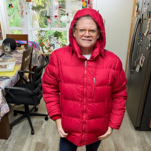 Lands' End Vibrant Red Outerwear - Picture 2 of 5